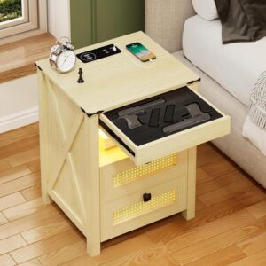 ACTKISS Nightstand with Gun Drawer