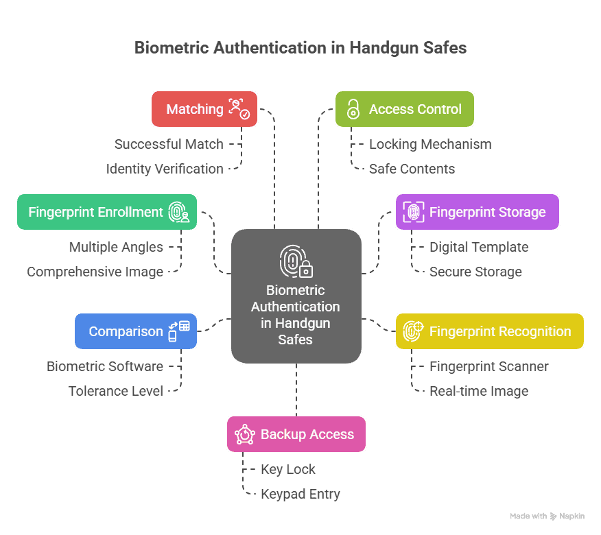 How does biometric authentication work in handgun safes_ - visual selection