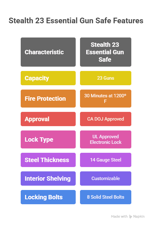 Stealth 23 Essential Gun Safe EGS23 - visual selection