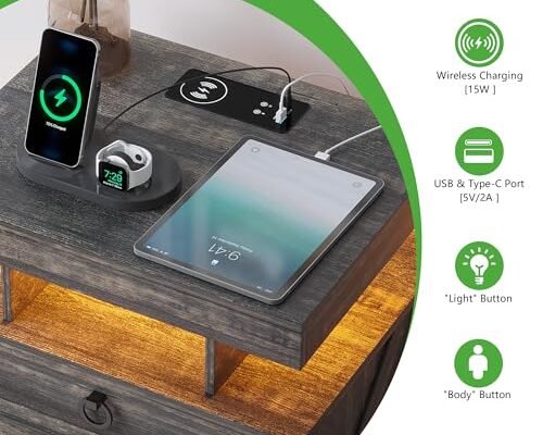 WOOVIVS Side Table With Gun Drawer Review